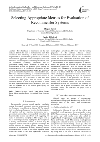 Selecting appropriate metrics for evaluation of recommender systems