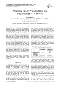 Attacking image watermarking and steganography - a survey