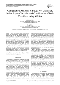 Comparative analysis of Bayes net classifier, naive Bayes classifier and combination of both classifiers using WEKA