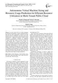 Autonomous virtual machine sizing and resource usage prediction for efficient resource utilization in multi-tenant public cloud
