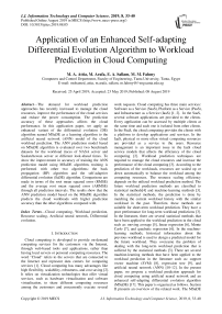Application of an enhanced self-adapting differential evolution algorithm to workload prediction in cloud computing