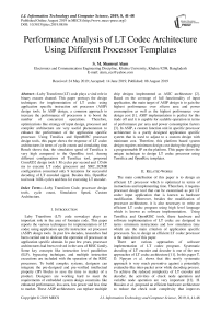 Performance analysis of LT codec architecture using different processor templates