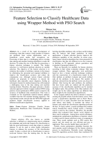 Feature selection to classify healthcare data using wrapper method with pso search