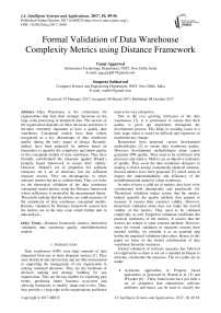 Formal validation of data warehouse complexity metrics using distance framework