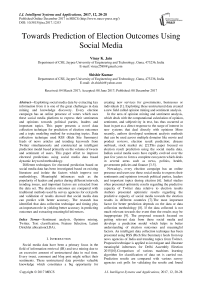 Towards prediction of election outcomes using social media