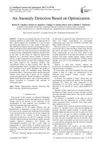 An anomaly detection based on optimization