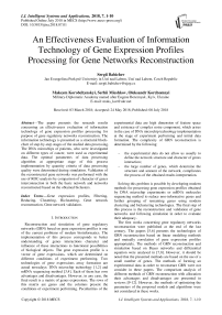 An effectiveness evaluation of information technology of gene expression profiles processing for gene networks reconstruction