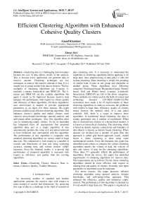 Efficient clustering algorithm with enhanced cohesive quality clusters