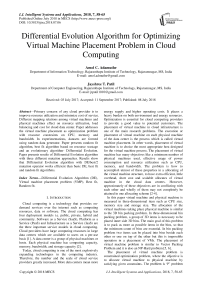 Differential evolution algorithm for optimizing virtual machine placement problem in cloud computing