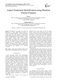 Aspect sentiment identification using random Fourier features