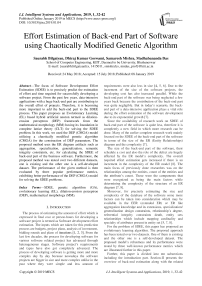 Effort estimation of back-end part of software using chaotically modified genetic algorithm