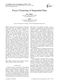 Fuzzy clustering of sequential data