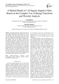 A hybrid model of 1-D signal adaptive filter based on the complex use of Huang transform and wavelet analysis