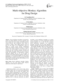 Multi-objective monkey algorithm for drug design