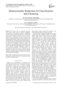 Dimensionality reduction for classification and clustering