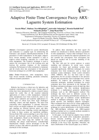Adaptive finite-time convergence fuzzy ARX-laguerre system estimation