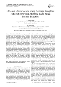 Efficient classification using average weighted pattern score with attribute rank based feature selection