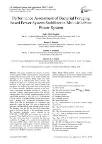 Performance assessment of bacterial foraging based power system stabilizer in multi-machine power system
