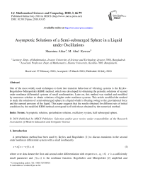 Asymptotic solutions of a semi-submerged sphere in a liquid under oscillations