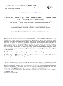 An efficient genetic algorithm for numerical function optimization with two new crossover operators