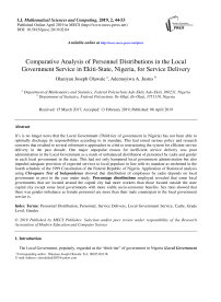Comparative analysis of personnel distributions in the local government service in ekiti-state, nigeria, for service delivery