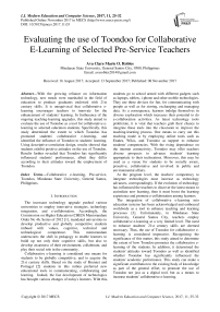 Evaluating the use of Toondoo for collaborative e-learning of selected pre-service teachers