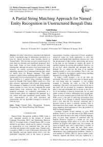 A partial string matching approach for named entity recognition in unstructured Bengali data
