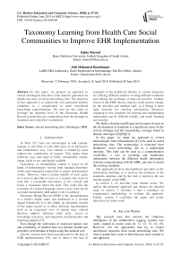 Taxonomy learning from health care social communities to improve EHR implementation