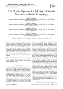 The skyline operator for selection of virtual machines in mobile computing