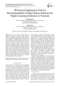 Web-based application tool for recommendation of open source software for higher learning institution in Tanzania
