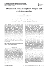 Detection of botnet using flow analysis and clustering algorithm