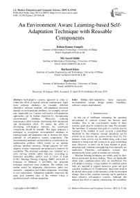 An environment aware learning-based self-adaptation technique with reusable components