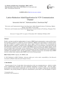 Lattice-reduction-aided equalization for V2V communication channel