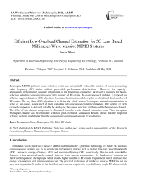 Efficient low-overhead channel estimation for 5g lens based millimeter-wave massive MIMO systems