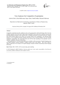 Text Analyzer for Competitive Examination