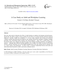 A Case Study on Adult and Workplace Learning