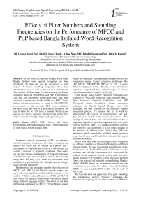 Effects of Filter Numbers and Sampling Frequencies on the Performance of MFCC and PLP based Bangla Isolated Word Recognition System