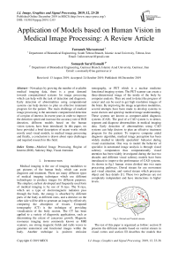 Application of Models based on Human Vision in Medical Image Processing: A Review Article