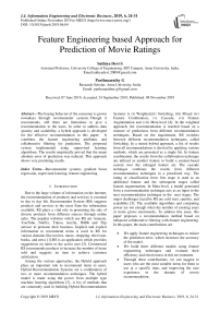 Feature Engineering based Approach for Prediction of Movie Ratings