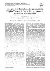 Analysis of Cyberbullying Incidence among Filipina Victims: A Pattern Recognition using Association Rule Extraction