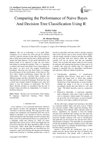 Comparing the Performance of Naive Bayes And Decision Tree Classification Using R