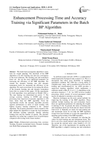 Enhancement Processing Time and Accuracy Training via Significant Parameters in the Batch BP Algorithm