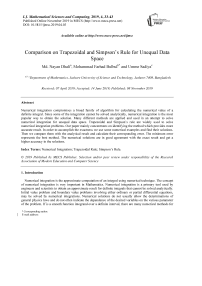 Comparison on Trapezoidal and Simpson’s Rule for Unequal Data Space