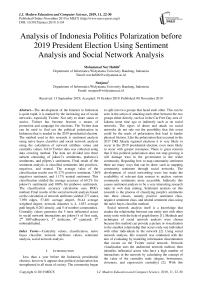 Analysis of Indonesia Politics Polarization before 2019 President Election Using Sentiment Analysis and Social Network Analysis