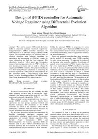 Design of (FPID) controller for Automatic Voltage Regulator using Differential Evolution Algorithm
