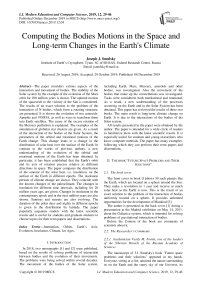 Computing the Bodies Motions in the Space and Long-term Changes in the Earth's Climate