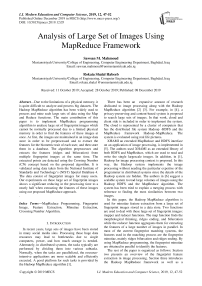 Analysis of Large Set of Images Using MapReduce Framework