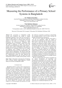 Measuring the Performance of e-Primary School Systems in Bangladesh