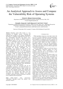 An Analytical Approach to Assess and Compare the Vulnerability Risk of Operating Systems