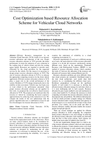 Cost Optimization based Resource Allocation Scheme for Vehicular Cloud Networks